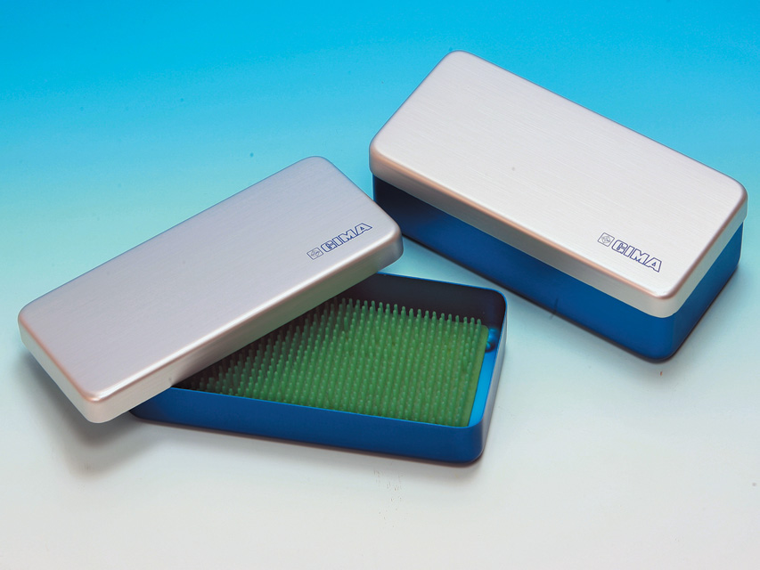 INSTRUMENTU STERILIZĀCIJAS TRAUKS AR VĀKU, ALUMĪNIJA, 18.5X9.5X3CM