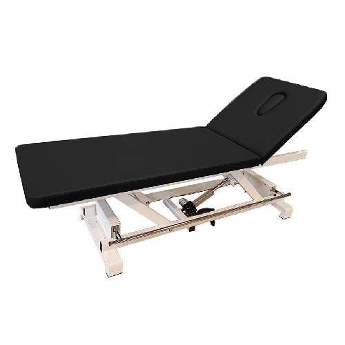 ELECTRIC HEIGHT ADJUSTABLE TREATMENT TABLE WITH FOOTBAR - BLACK