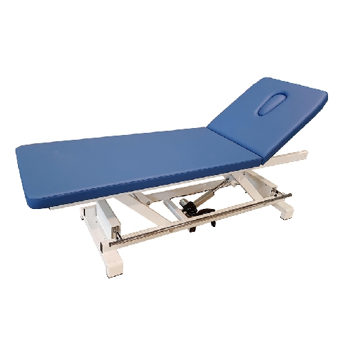 ELECTRIC HEIGHT ADJUSTABLE TREATMENT TABLE WITH FOOTBAR - BLUE