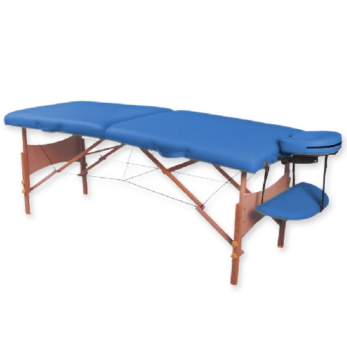 2-SECTION WOODEN MASSAGE TABLE - BLUE