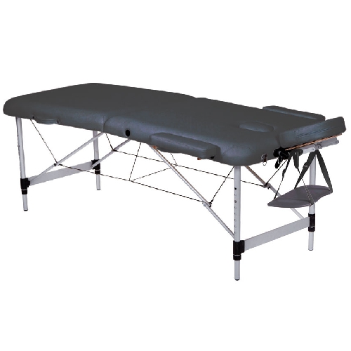 2-SECTION ALUMINIUM MASSAGE TABLE - BLACK