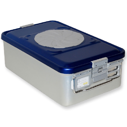 KONTEINERS AR VĀRSTU – VIDĒJS, H 150 MM – ZILS – PERFORĒTS