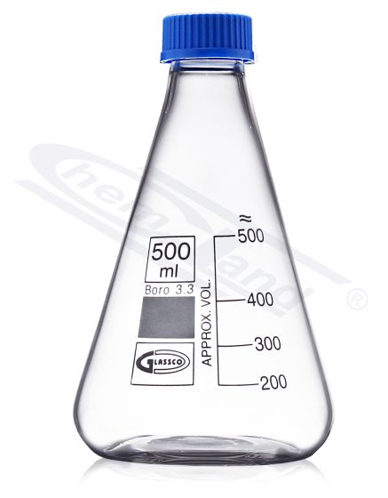 KONUSVEIDA KOLBA NO STIKLA AR ZILU SKRŪVĒJAMU VĀCI