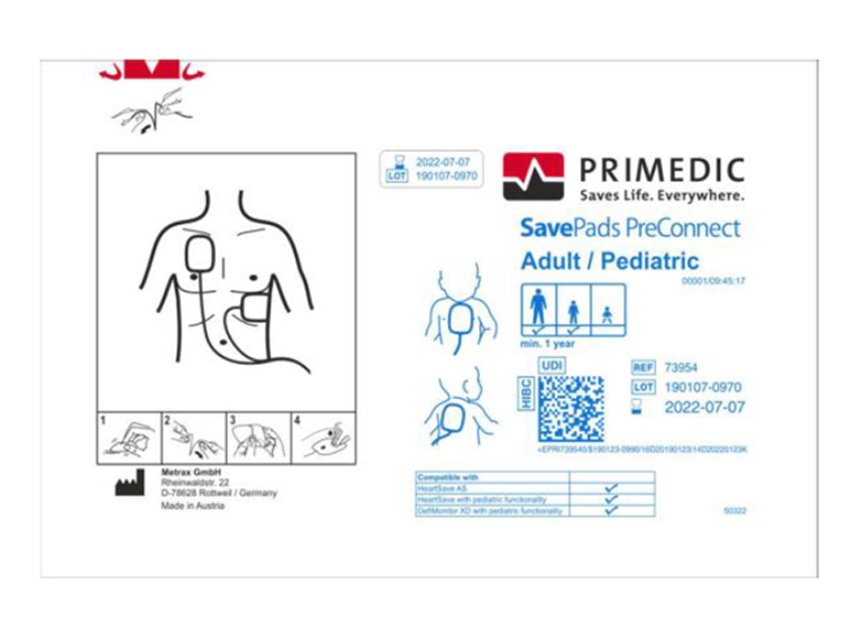 SavePads Preconnect elektrodu komplekts defibrilatoriem N2