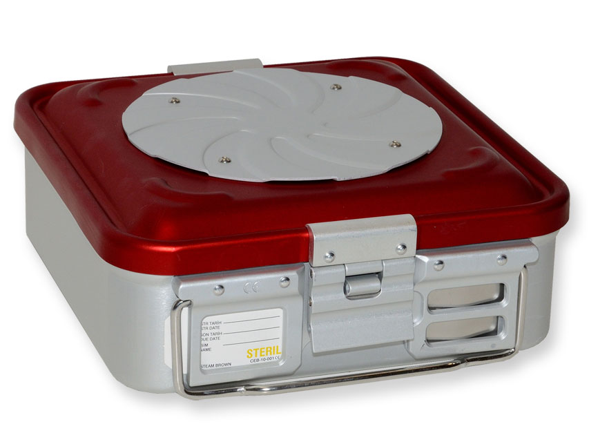 Konteineris ar vārstu-mazs h 100 mm-sarkans