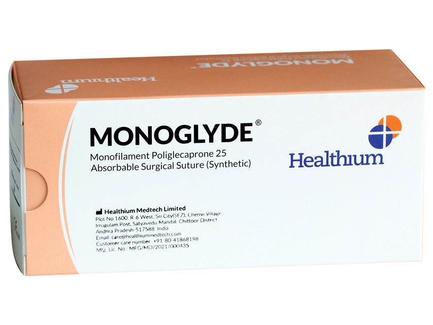 Ķirurģiskais diegs/monocryl/absorbējamais 5/0 aplis, 3/8 adata 19mm-45cm/caurspīdīgs N12
