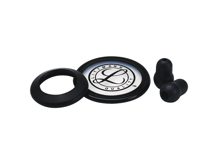 LITTMANN komplekts 40005 — membrāna, apmale, kolbiņas uzmava un ausu uzgaļi priekš Classic II SE — melns — blisteris