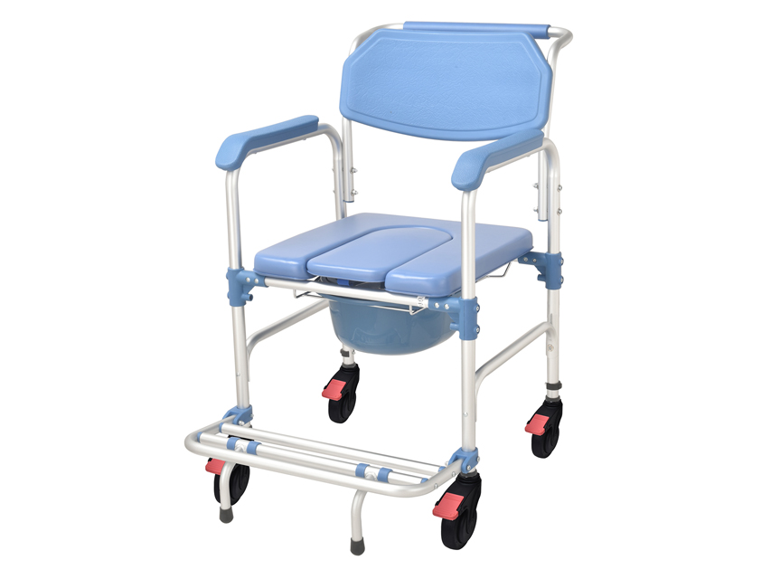 BLUE COMMODE WHEELCHAIR
