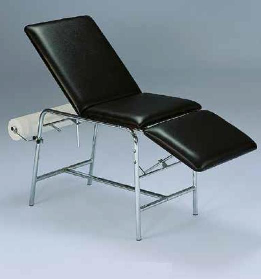 Izmeklēšanas kušete 3-sekciju, hromēta 180x60x78cm baltā krāsā