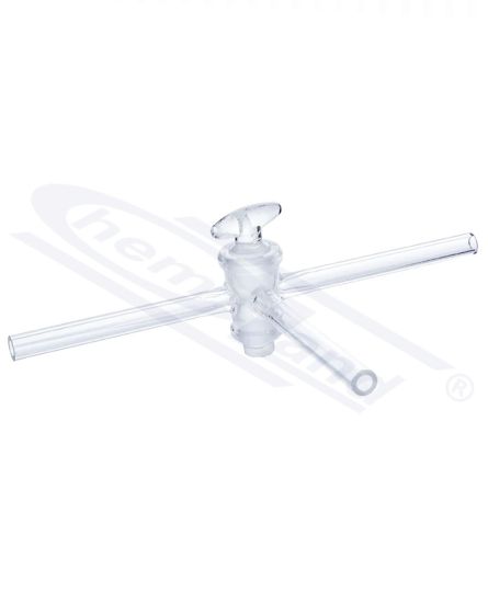 Stopkrāns stikla trīsceļu T tipa ar atvērumu 10 mm