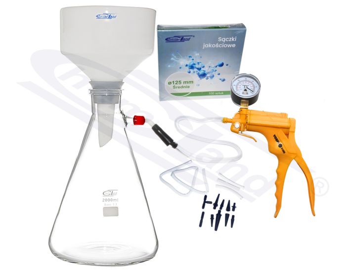 Buchnera vakuuma filtrēšanas komplekts, kolbas tilpums 02000ml, PP savienotājs, vidējais 125 mm kvalitatīvs sietiņš