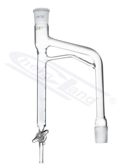 Dean Stark 05ml krāns ar PTFE krānu ar papildu pastiprinājuma caurulīti, slīpēts 29/32