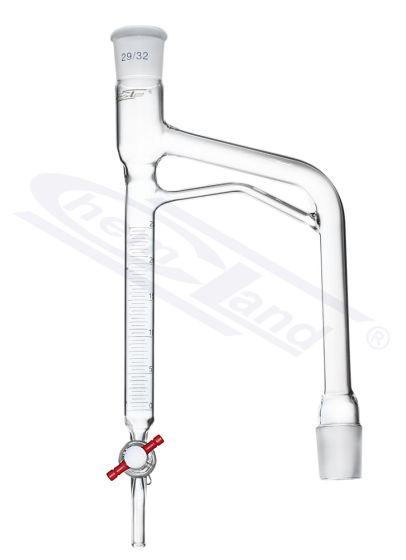 Dean Stark 25ml krāns ar PTFE krānu ar papildu pastiprinājuma caurulīti, slīpēts 29/32