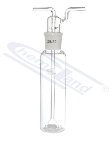 gāzes mazgāšanas pudele, Drechsel bez pamatnes, ar saķepinātu disku G-0 500ml WS 29/32