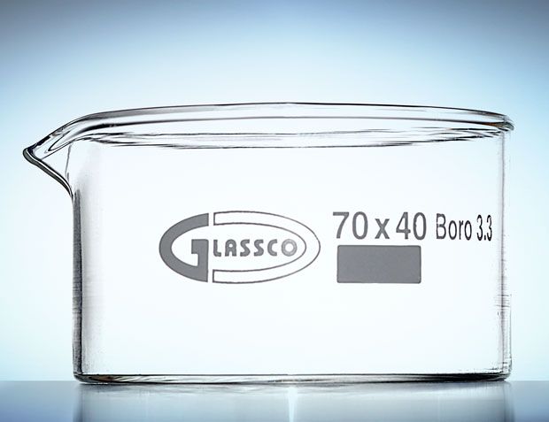 kristalizēšanas trauks ar izsmidzinātāju 00100ml 070x40 GLASSCO