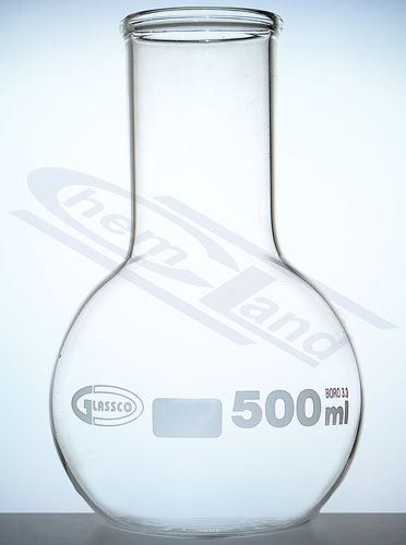 flakons ar plakanu dibenu un platu kaklu 00500ml GLASSCO