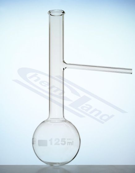 Kolbas destilācija saskaņā ar Engler 0125ml Boro 3.3 ASTM rokas garums 100 mm