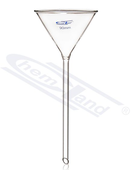 Stikla laboratorijas piltuve 200 H-veida kāts 150 mm, kāts diametrs 24 mm CHEMLAND NEW LINE