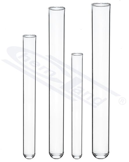 Bakterioloģiskā apaļā dibena mēģene Boro 5.1, tilpums 34,0 ml, 20 x 150 mm, GLASSCO