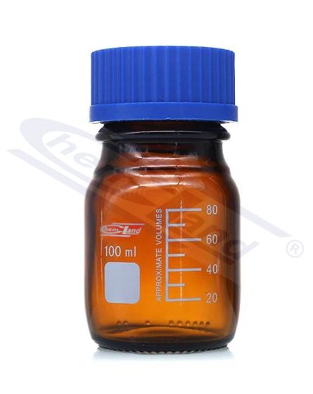 pudele ar skrūvējamu vāciņu dzintara krāsas BORO 3.3 GL 45 0250ml