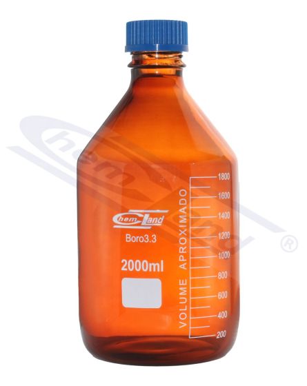 pudele ar skrūvējamu vāciņu dzintara krāsas BORO 3.3 GL 45 1000ml