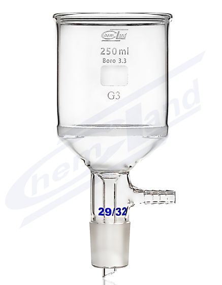 piltuve filtrēšanai cilindriska, ar saķepinātu disku G4 0200ml NS 29/32