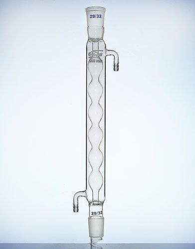 kondensators ar iekšējo spuldzes daļu Allihn ligzda 2x 45/40 garums efektīvs 600 stikla savienotājs