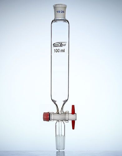 piltuve ar cilindrisku aizbīdni PTFE NS29 2000ml