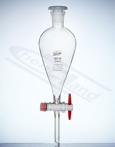 Atdalīšanas piltuve ar ligzdu Squib 19/26 ar teflona aizbīdni 0060ml