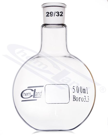 pudele ar plakanu dibenu 00025ml ligzda 14/23 CHEMLAND