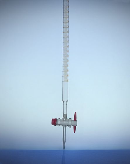 Birete ar taisnu aizbāzni PTFE brūna graduācija cl.B 025ml