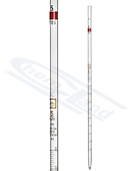 graduēta pipete CZECH 025(0,1) klase AS partijas Nr. Brūna skala