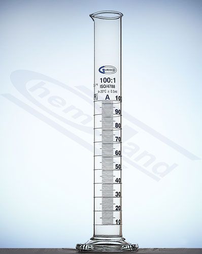 cilindrs A klases zila gradācija partijas sertifikāts 0250ml stikla pamatne GLASS