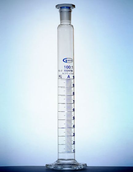 cilindrs ar aizbāzni PP A klases partijas sertifikāts 1000ml GLASSCO