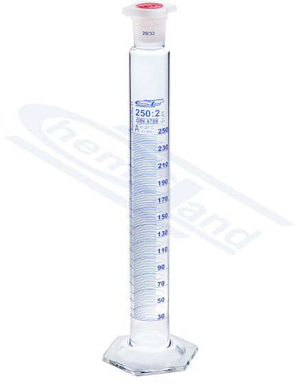 CHEMLAND NEW LINE mērcilindrs ar PP A klases aizbāzni CERTIFIKĀTS 0100ml