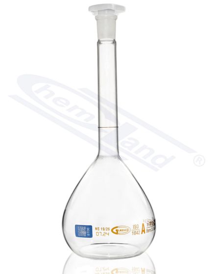 INDIVIDUĀLI sertificēta A klases bronzas kolba 0200ml WS 14/23 GLASSCO