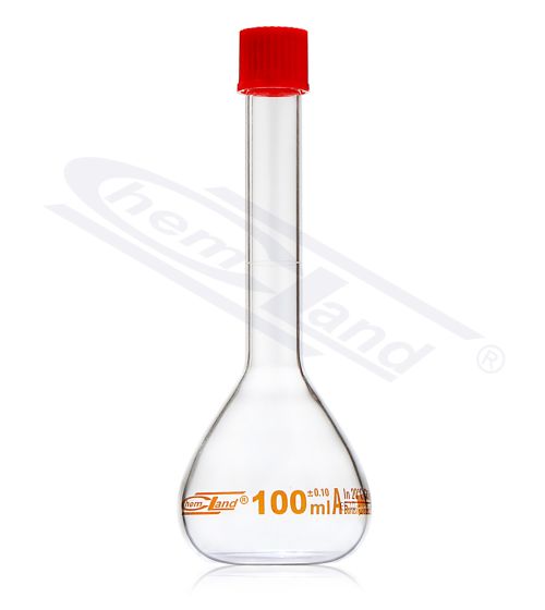 mērkolba ar partijas sertifikātu, brūnā skala cl.A 0010ml ar skrūvējamu vāciņu GL14 CHEMLAND NEW LINE
